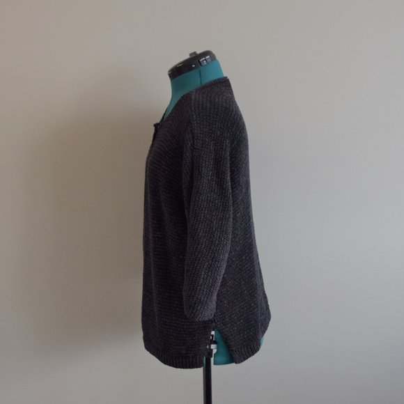 Black Crochet Knit Oversized European Cardigan - Picture 5 of 10